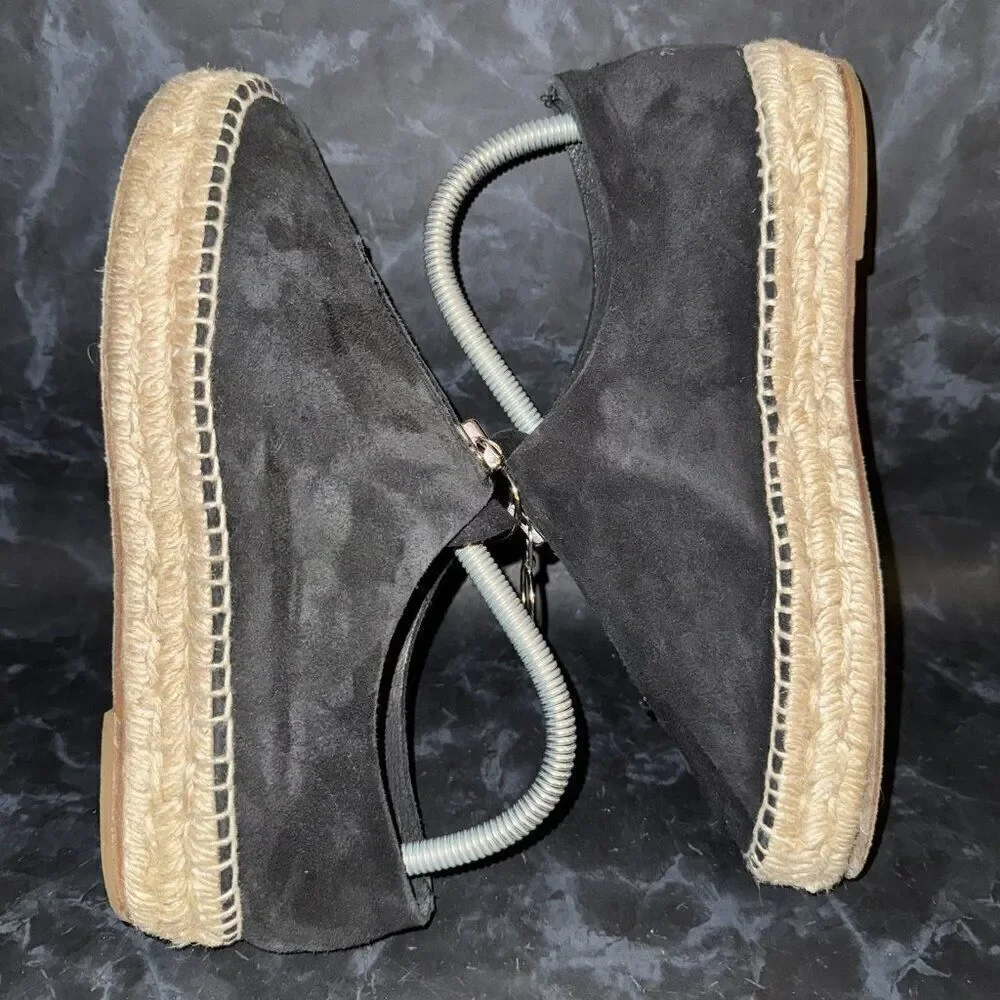 Alexander Wang Espadrille Loafers Devon Zip Black Suede Sneakers Women’s Size 7